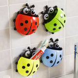 1PCS Cute Ladybug Insect Toothbrush Wall Suction Bathroom Sets Cartoon Sucker Toothbrush Holder / Suction Hooks 14.5*13.8CM