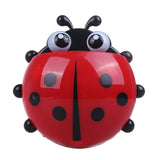 1PCS Cute Ladybug Insect Toothbrush Wall Suction Bathroom Sets Cartoon Sucker Toothbrush Holder / Suction Hooks 14.5*13.8CM