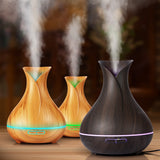 400ml Air Humidifier Essential Oil Diffuser Aroma Lamp Aromatherapy Electric Aroma Diffuser Mist Maker for Home-Wood