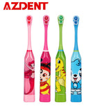 AZDENT Children Electric Toothbrush Cartoon Pattern Double-sided Tooth Brush Heads Electric Teeth Brush For Kids with 2 pcs Head
