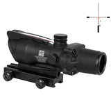 Hunting Riflescope ACOG 4X32 Real Fiber Optics Red Dot Illuminated Chevron Glass Etched Reticle Tactical Optical Sight